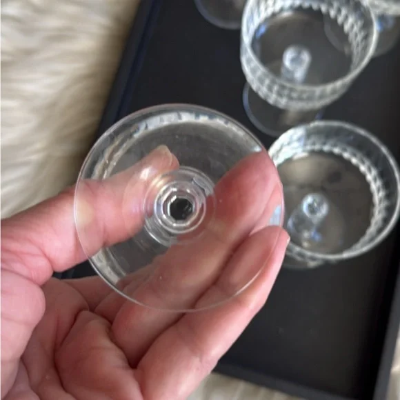 Crystal Cut Glass Champagne Coupes Mid Century Vintage EUC - Picture 4 of 4